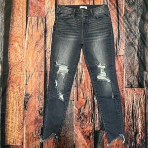 KanCan Dark Gray Distressed Skinny Jeans